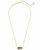 Elisa Short Pendant Necklace In Gold Abalone Shell