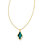 Framed Abbie Gold Short Pendant In Teal Tigers Eye