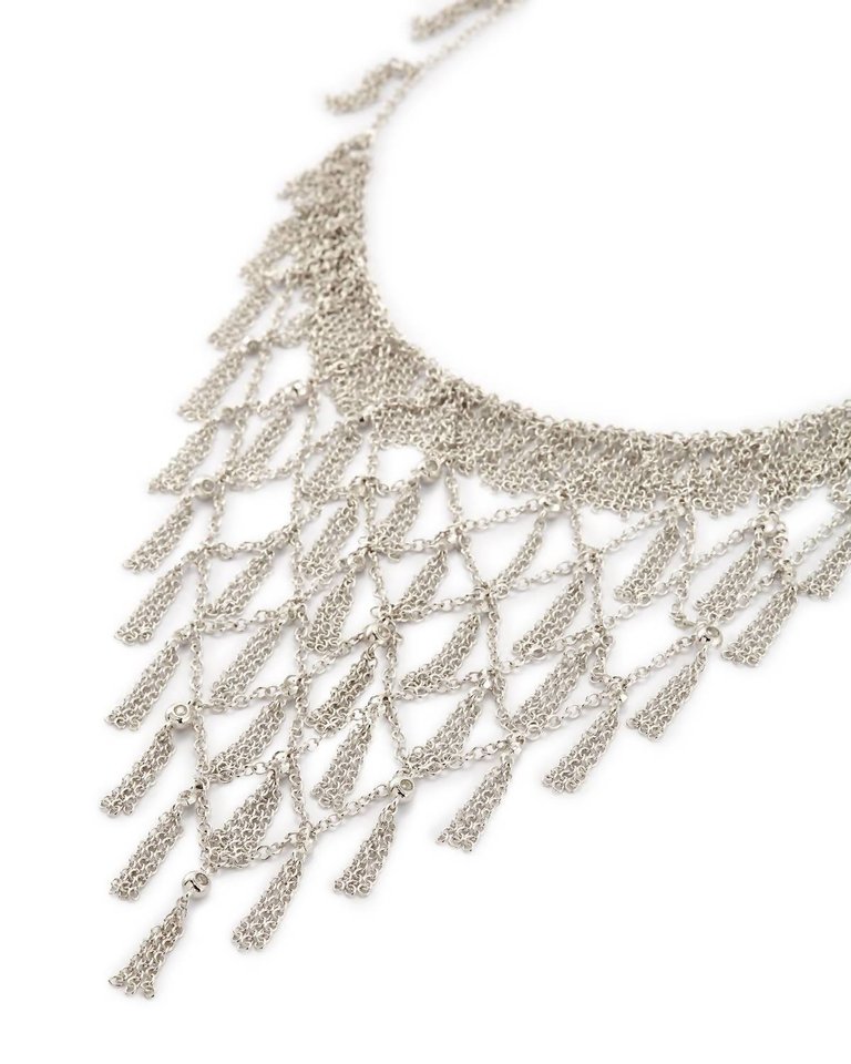 Georgina Necklace In Rhodium Plate/white Cz