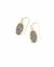 Lee Gold Drop Earrings In Platinum Drusy - Platinum Drusy