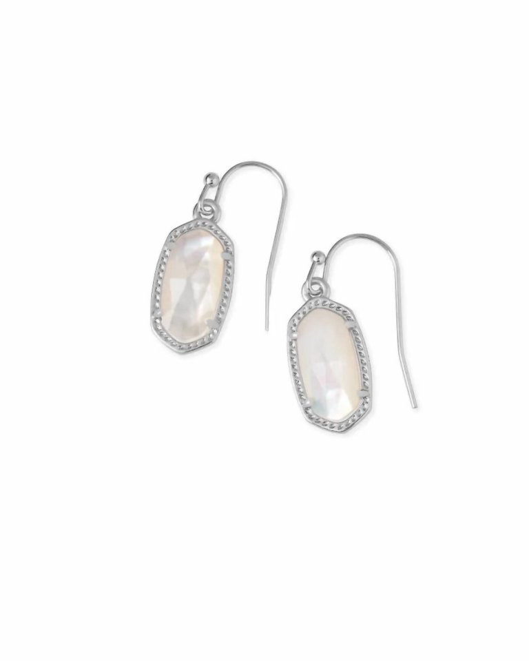 Lee Silver Drop Earrings In Ivory Mother-Of-Pearl - Ivory Mother-Of-Pearl