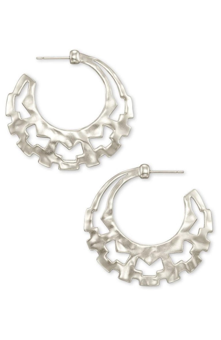 Shiva Hoops Earrings In Rhodium - Rhodium