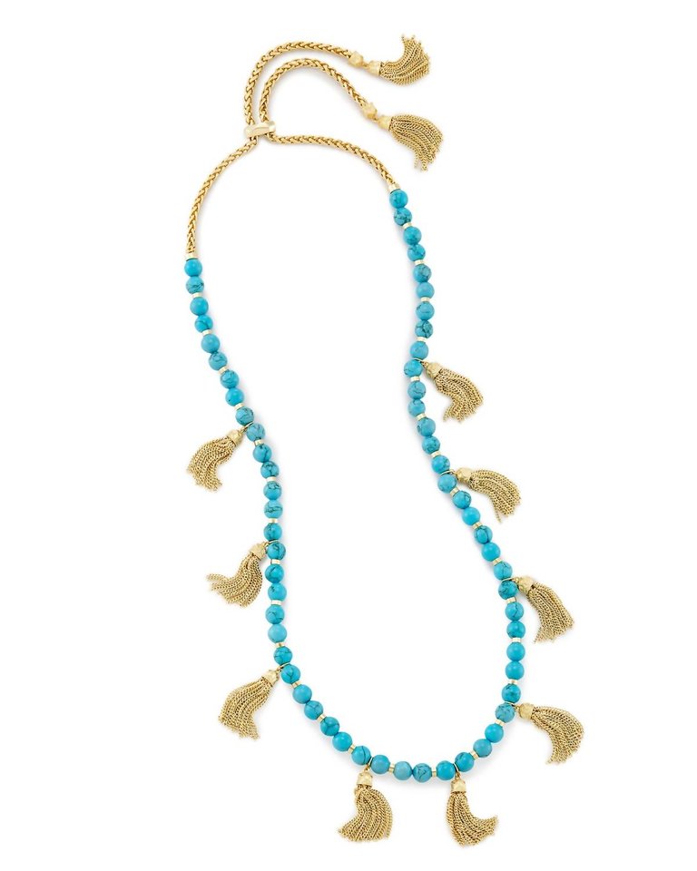 Vanina Necklace In Gold Plate/turquoise - Gold Plate/turquoise