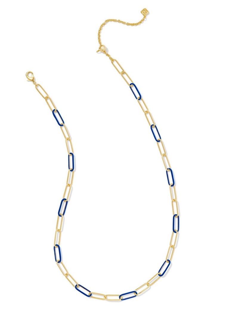 Women's Ainsley Convertible Chain Necklace In Gold/blue Enamel