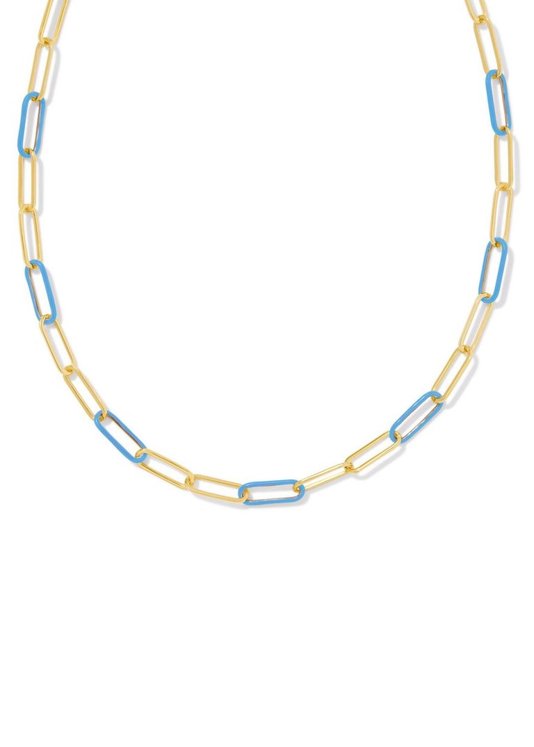 Women's Ainsley Convertible Chain Necklace In Gold/light Blue Enamel - Gold/light Blue Enamel