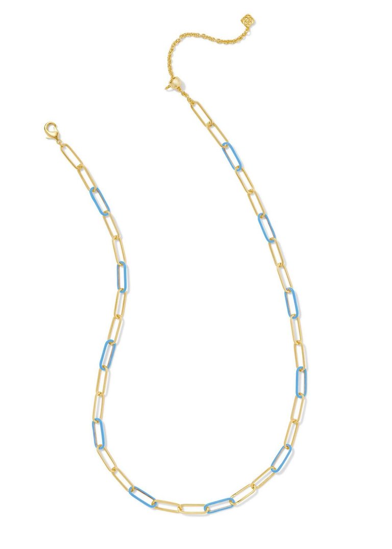 Women's Ainsley Convertible Chain Necklace In Gold/light Blue Enamel