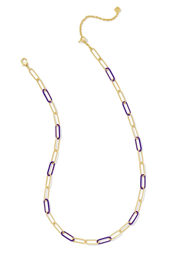 Women's Ainsley Convertible Chain Necklace In Gold/purple Enamel