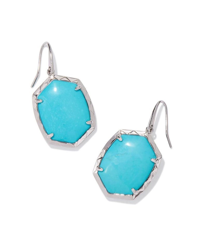 Women's Daphne Drop Earrings In Silver Variegated Turquoise Magnesite - Silver Variegated Turquoise Magnesite