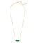 Women's Elisa Cat's Eye Necklace In Gold Emerald - Gold Emerald