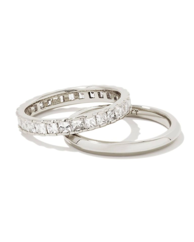 Women's Ella Ring Set Of 2 In Silver - Silver