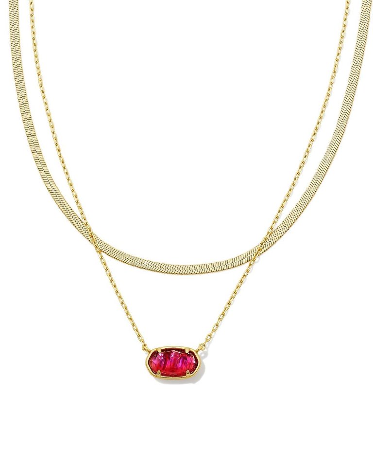 Women's Grayson Herringbone Strand Necklace In Light Burgundy Illusion - Light Burgundy Illusion