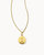 Women's Letter "r" Coin Pendant Necklace In Gold