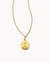 Women's Letter "r" Coin Pendant Necklace In Gold