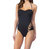 Bandeau One Piece Swimsuit In Solid Black - Solid Black