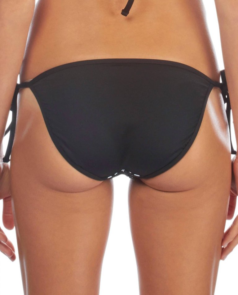 Side Tie Bikini Swim Bottom In Kkc Black White