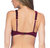 Stripe Mesh High Neck Bikini Top In Burgundy Velvet