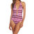 V-Plunge Halter One Piece Swimsuit In Berry - Berry