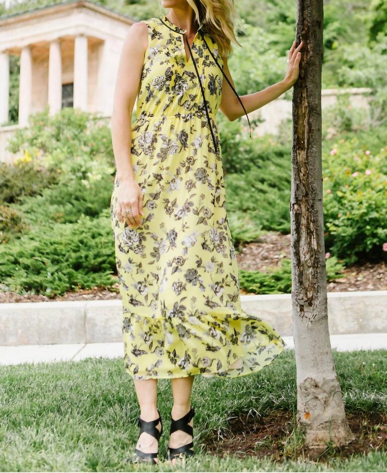 Sunset Midi Dress In Canary - Canary