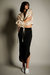 Elongated Matt Scalloped Skirt - Black