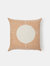 Circle Line Block Print Pillow - Mustard/Cream