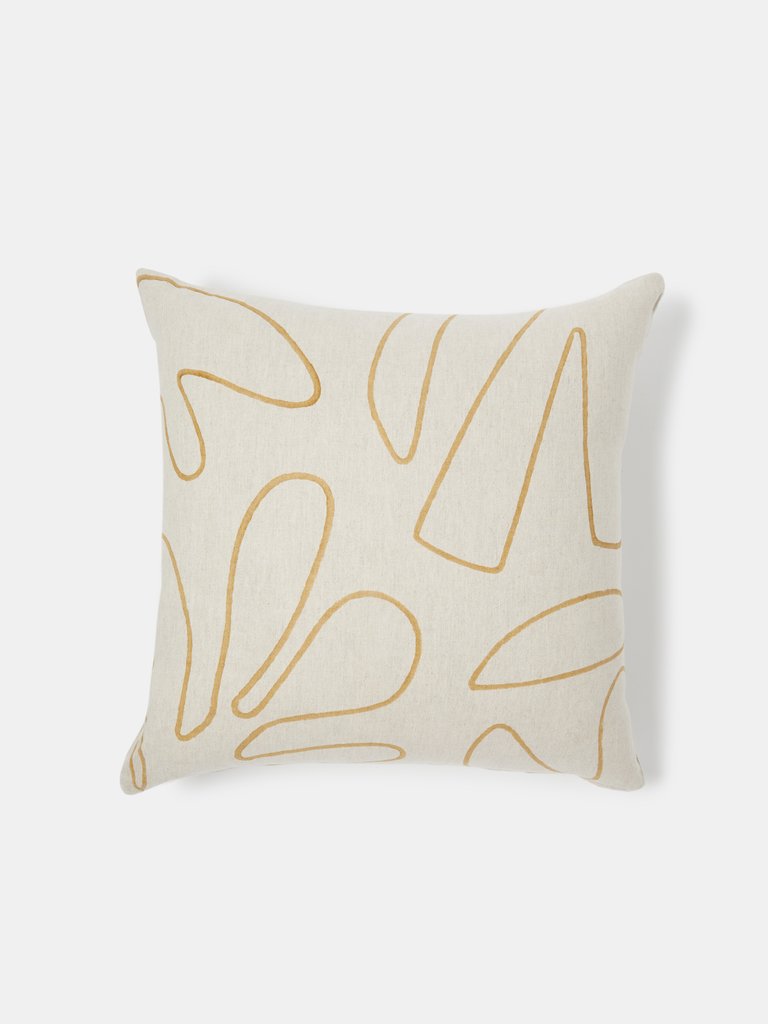 Henri Block Print Pillow - Natural Sand
