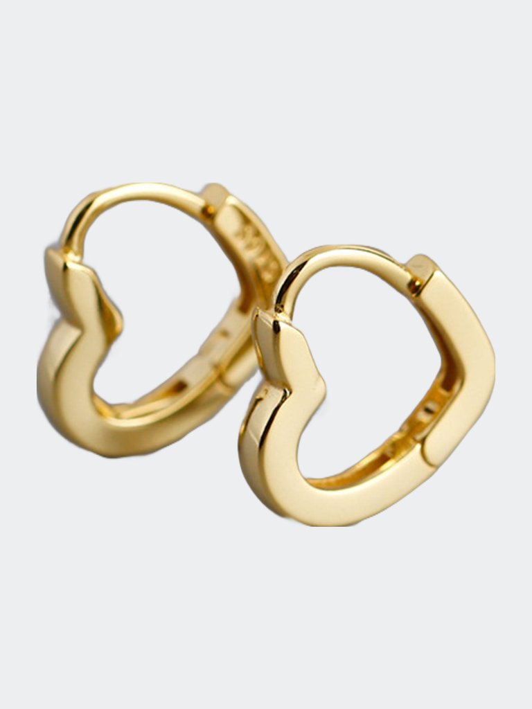 Amore Heart Huggie Earring - Gold Vermeil - Gold