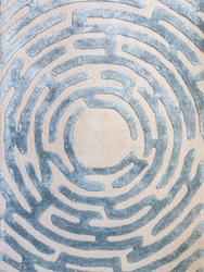 Amiens Hand-Tufted Maze Rug - Sky Blue