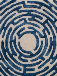 Amiens Hand-Tufted Maze Rug - Blueberry Blue