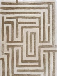 Anatolia Hand-Tufted Maze Rug - Wheat Tan