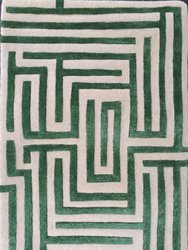 Anatolia Hand-Tufted Maze Rug - Boxwood Green