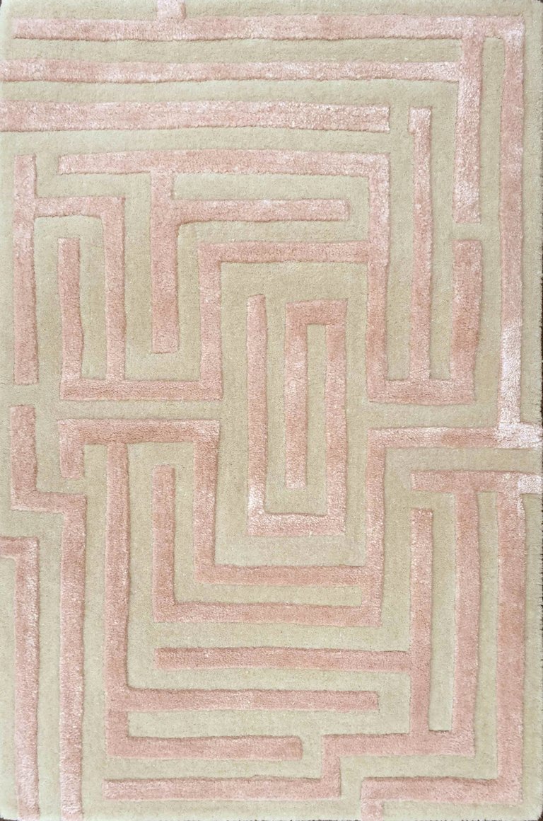 Anatolia Hand-Tufted Maze Rug - Peony Pink