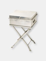 Antique Silver Trunk Side Table