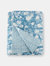 Capri Blue Block Print Stitched Throw Blanket