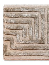 Knossos Hand-Tufted Maze Rug - Wheat Tan