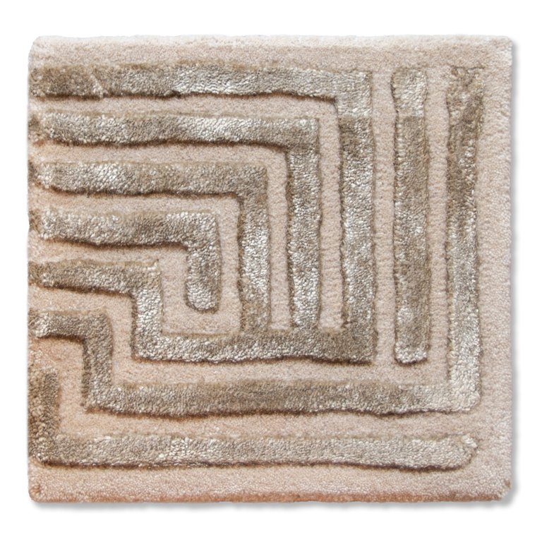 Knossos Hand-Tufted Maze Rug - Wheat Tan