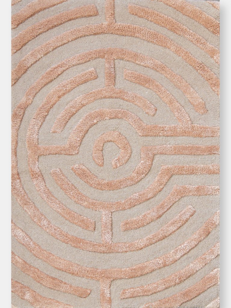 Lucca Hand-Tufted Maze Rug - Peony Pink