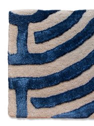 Lucca Hand-Tufted Maze Rug - Blueberry Blue
