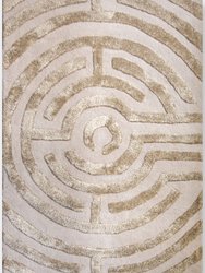 Lucca Hand-Tufted Maze Rug - Wheat Tan