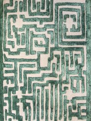Theseus Hand-Tufted Maze Rug - Boxwood Green