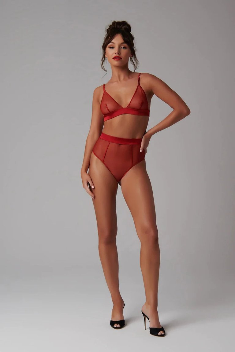 Illusion High Waist Panty - Red