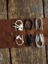 Leather Cord Wrap Pouch