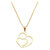 Stainless Steel Gold Plated Double Heart Pendant with Chain - Adore