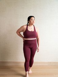 Dahlia Compression Legging in ActiveKnit - 7/8 - Wine