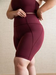 Willow Compression Bike Short in ActiveKnit - Wine