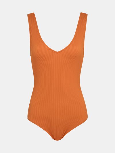Kingdom & State Tangerine Ribbed V Neck One Piece product