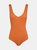 Tangerine Ribbed V Neck One Piece - Chocolate