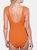 Tangerine Ribbed V Neck One Piece