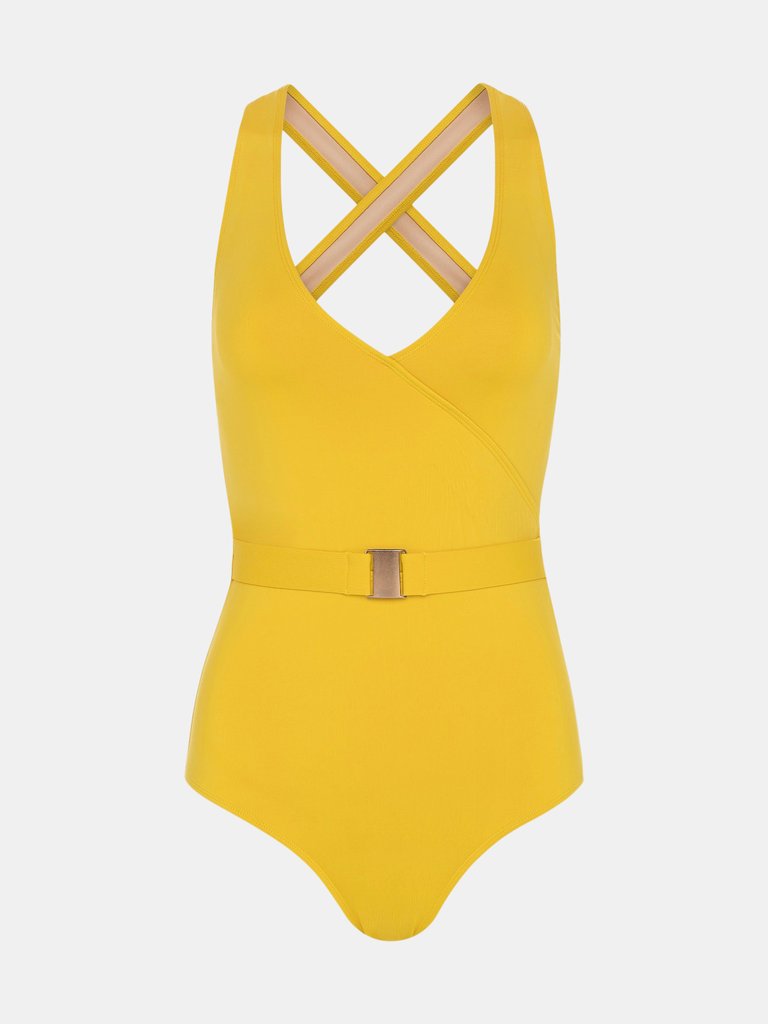 Tuscany Luxe Belted One Piece - Yellow