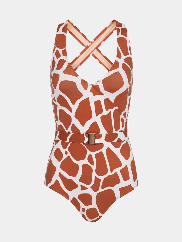 Savannah Luxe Belted One Piece - Beige