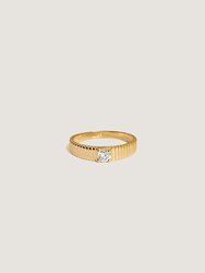 Mini Solis Ribbed Ring II - Gold